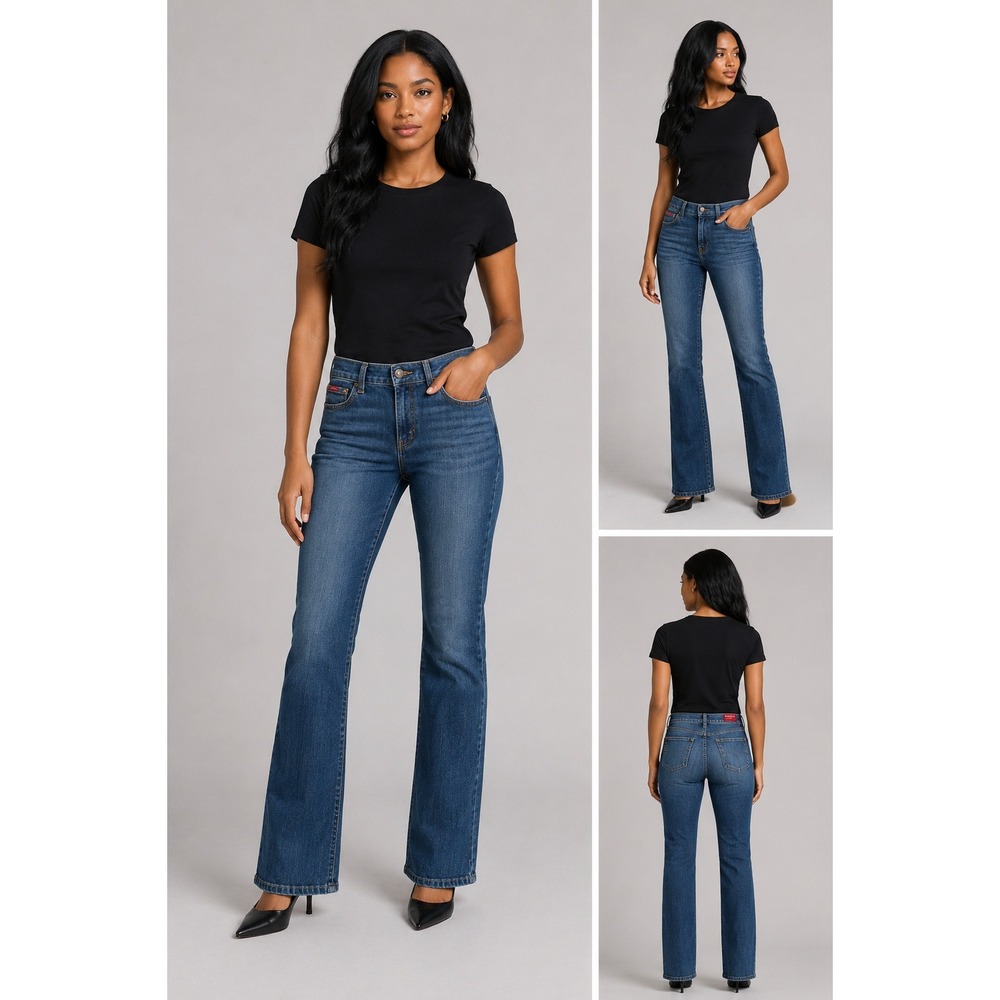 Chaps Women's Size 4 Katelyn Blue Denim‎ Bootcut Jeans Mid Rise Stretch